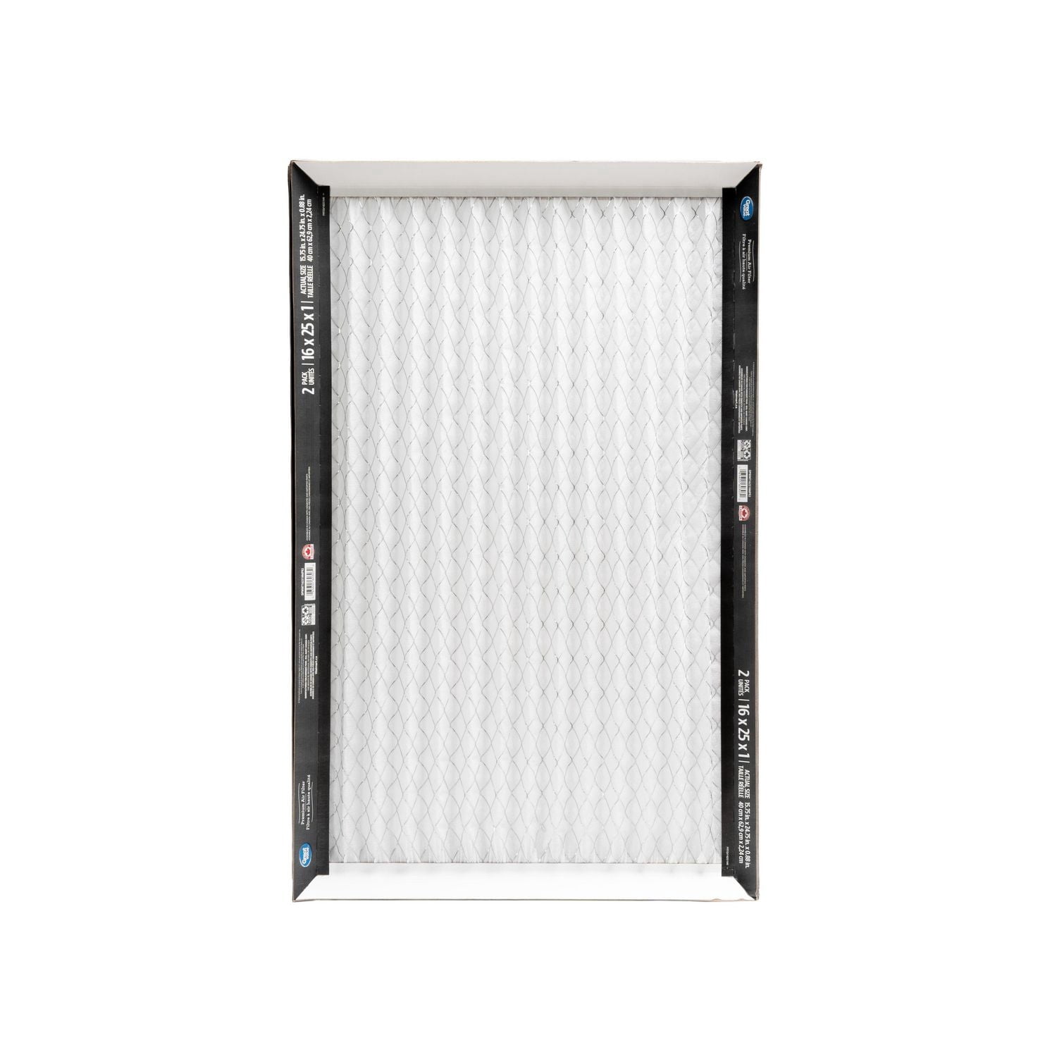 Filtre à air 16 x 25 x 1 Great Value Merv 6, 2 paquet