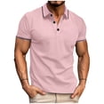 thumbnail image 1 of Besolor T-Shirt à Manches Courtes pour Homme, Col Ras du Cou Classique à Col Boutonné, Chandail Décontracté d'Été, T-Shirt Basique, 1 of 4