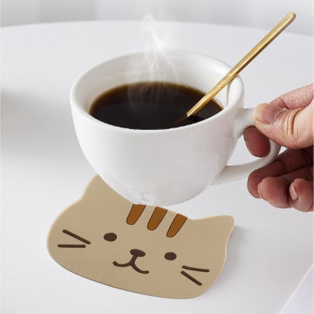 Ensemble Mignon de Dessous de Verre en PVC Antidérapant pour Isolation Thermique, Napperon pour Tasse à Thé Résistant aux Hautes Températures, Déco de Table