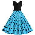 thumbnail image 5 of Kcodviy Robe Vintage d'Été pour Femme à Pois Grande Taille à Manches Évasées Imprimée Sans Manches Décontractée de Soirée Patineuse Grande Taille Robe de Fête Bal, 5 of 5