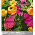 thumbnail image 1 of Soimoi Green Poly Georgette Fabric Leaves & Floral Print Fabric by The Yard 52 Inch Wide, 1 of 3