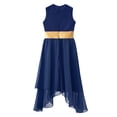thumbnail image 4 of Yartina Robe de Danse Asymétrique pour Filles, Tunique de Prière Lituricale, Bleu Marine 16, 4 of 5
