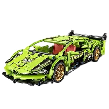 405 PCS Car Building Blocks Set, 1:18 Scale Purple Lamborghini Super Car Model with Pull-Back Motor - BLK-080