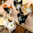 thumbnail image 3 of Cat Kitten Keychain Cartoon Animal Keyring Cat Small Bell Keyring Student Metal Key Chain Key Chain, 3 of 9