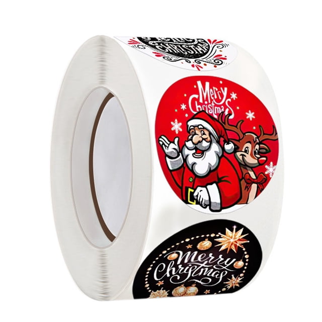Merry Christmas Stickers - 1 Inch Labels for Festive Sealing and Decoration for Holiday and Crafts