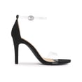 thumbnail image 3 of BLISSFUL STEP Sandales à Talon Aiguille à Bride Cheville Transparente pour Femmes Noir 9, 3 of 7