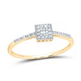 thumbnail image 1 of 10kt Yellow Gold Womens Round Diamond Cluster Ring 1/12 Cttw, 1 of 1