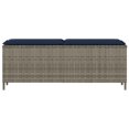 thumbnail image 3 of vidaXL Garden Bench with Cushion Grey 110x30x40.5 cm Poly Rattan, 3 of 5