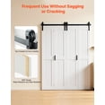 thumbnail image 2 of VEVOR Bifold Barn Door, 72" x 84", MDF Bi-Fold Sliding Closet Doors, Header Board and Hardware Kit Included, H-Frame Space-Saving Design, Pre-Assembled Panels, Waterproof & Quiet, White, 2 of 9