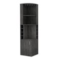 thumbnail image 2 of TUHOME Syrah Corner Bar Cabinet - Smoky Oak  Engineered Wood, 2 of 9