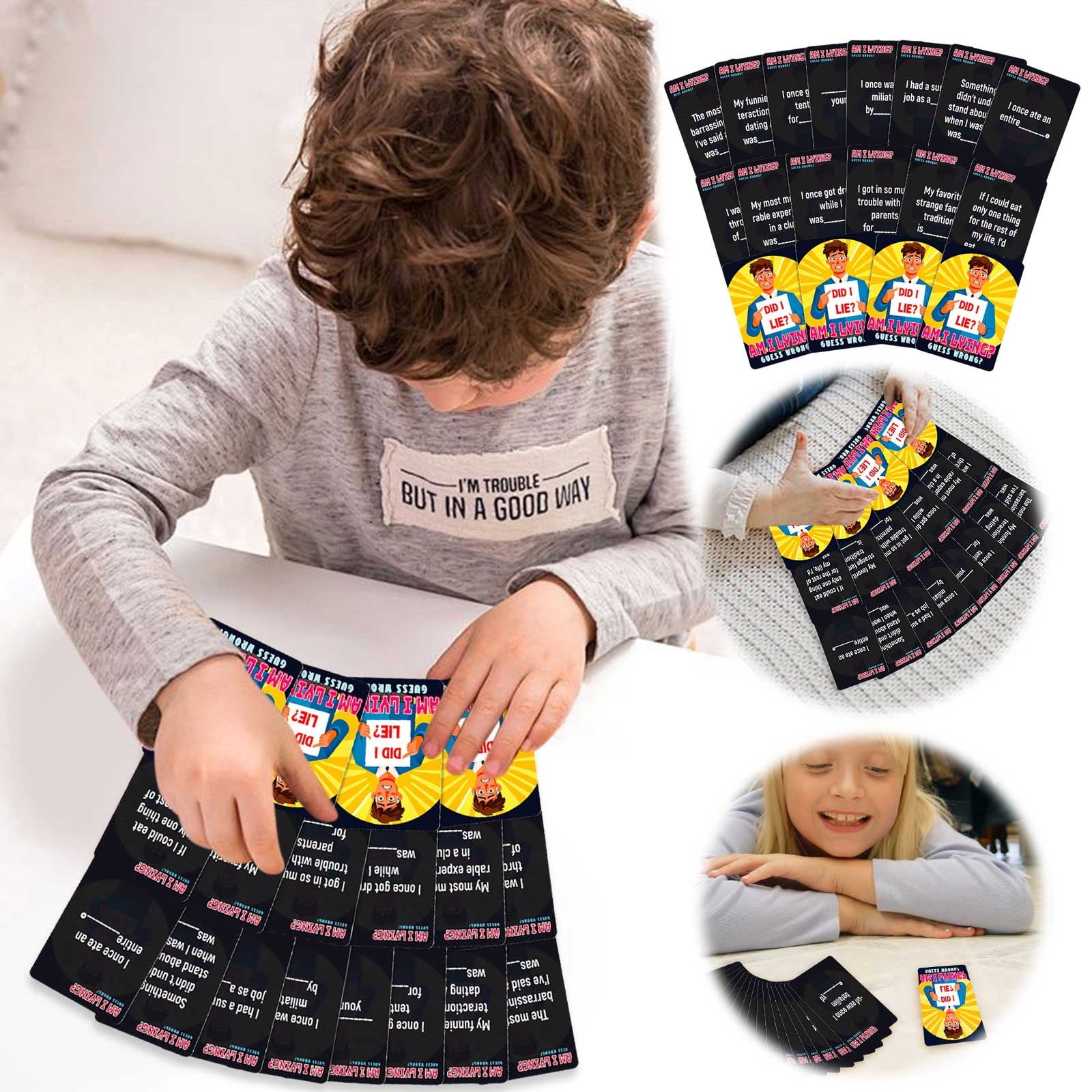 Riforla 50 Interactive Board Game Cards for Lying People Drinking Game Cards Gathering Drinking Table Atmosphere Cards Chess & Card Game Toys White