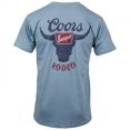 thumbnail image 3 of Coors Banquet Rodeo Logo Distressed Front and Back Dusty Blue T-Shirt-Large, 3 of 5