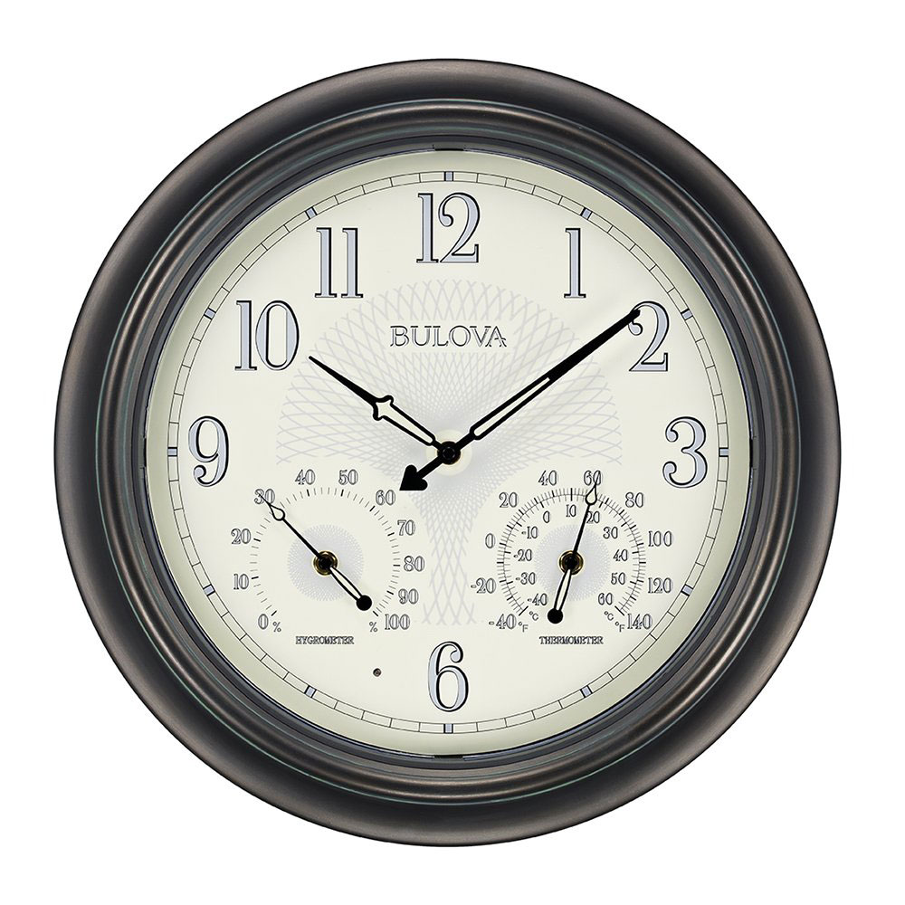 Bulova Clocks C4813 Weather Master Outdoor Thermometer and Hygrometer Wall Clock