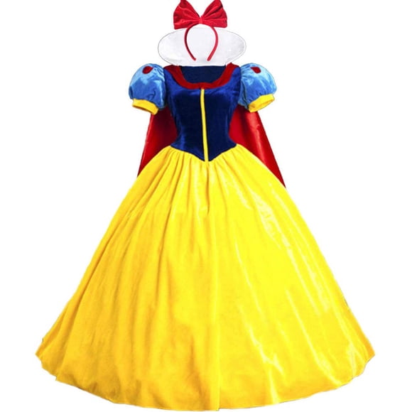 KUFV Women's Princess Costume Dress Snow White Princess Costume with Headband