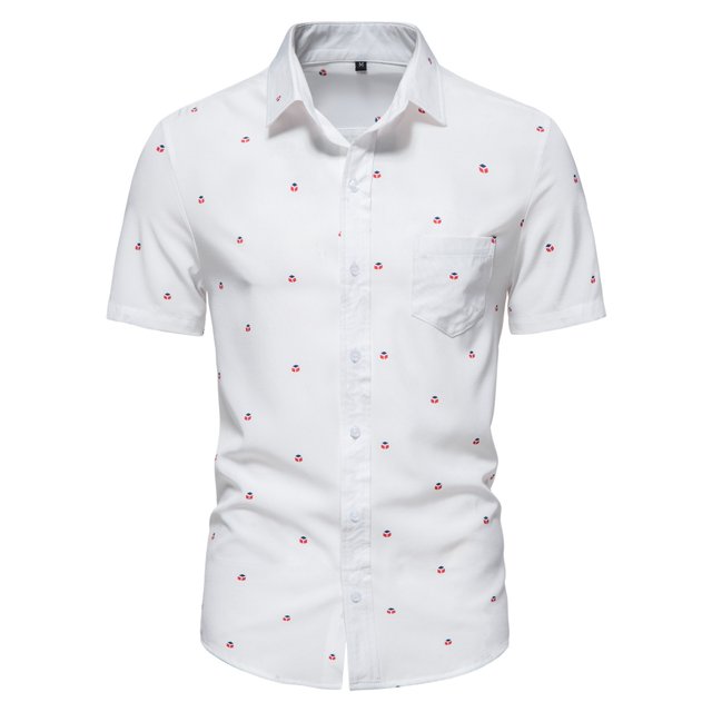 BOBOGOJP Chemises en Lin pour Hommes Bouton Lin vers le Bas de Vacances Tropicales Chemises de Plage, Rouge
