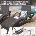 thumbnail image 3 of MODERNLUXE 80" Wicker Outdoor Chaise Lounge Chair Set of 2, Patio Rattan Reclining Chair with 4-Position Adjustable Back & Pull-out Side Table,Pool Lounge Chairs for Garden Beach Patio Poolside & Deck, 3 of 10