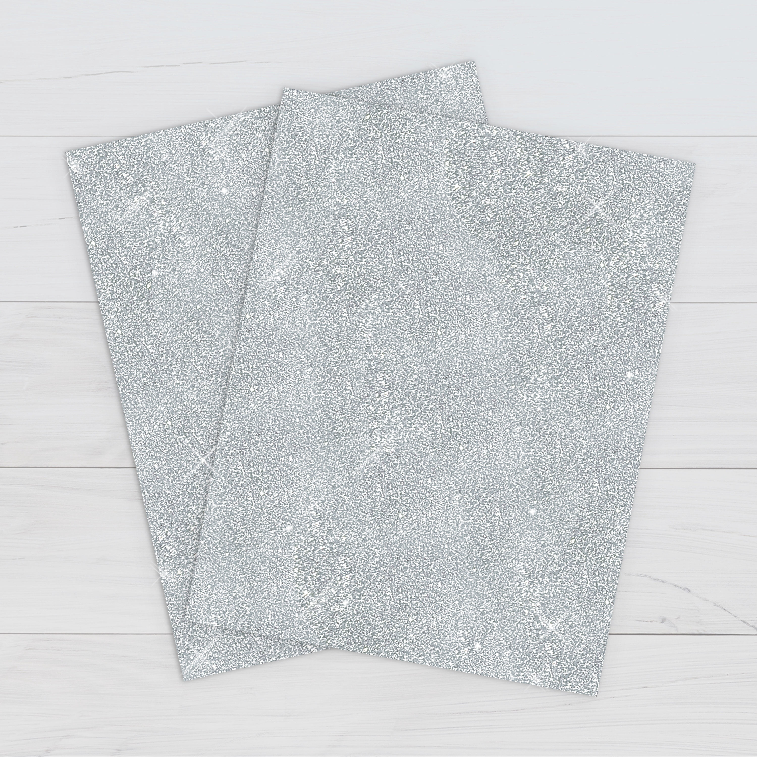 PrintWorks Printable Glitter Cardstock 8.5"X11" 15/Pkg-Silver -PW00515