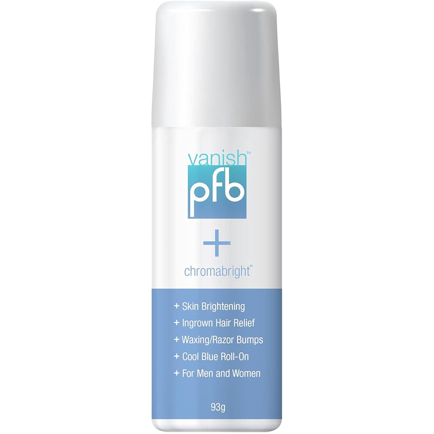 PFB Vanish Razor Bump Stopper Roll-On With Chromabright – Ingrown Hair & Dark Spot Treatment, Razor Burn Relief For Bikini, Legs, Face & Neck, 3.3 fl oz