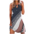 thumbnail image 1 of EQWLJWE Longue Robe pour Femmes Femmes Grande Taille Décontractée Imprimée Col en V Manches Courtes Ample Longueur Genou Robe, 1 of 5