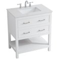 thumbnail image 1 of Pemberly Row Modern 30" Single Quartz Top Bathroom Vanity in White, 1 of 15