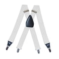 thumbnail image 4 of lionlar Men's Suspenders Elastic Straps Solid Heavy Duty 4 Clips Adjustable Unisex White, 4 of 7