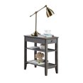 thumbnail image 3 of Pemberly Row Table d'Appoint à Trois Niveaux avec Tiroir en Bois Gris, 3 of 7