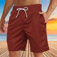 thumbnail image 2 of Yuyuzo Mens Shorts High Waisted Drawstring Quick Dry Summer Beach Swim Knee Length Shorts with Pockets, 2 of 4