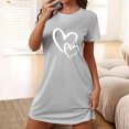 thumbnail image 2 of Rbaofujie Ensembles de Pyjama pour Femmes Robe de Nuit Courte Surdimensionnée pour Femmes Imprimée à Col Rond et Manches Courtes Robes de Nuit et Vêtements de Sommeil, 2 of 4