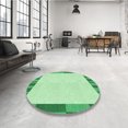 thumbnail image 4 of Ahgly Tapis Rond Lavable en Machine Intérieur Transitionnel Vert Clair, 4 Pieds Rond, 4 of 7