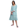 thumbnail image 4 of Moomaya Robe de Nuit en Coton à Manches Longues à Encolure Carrée Imprimée pour Femmes, 4 of 6
