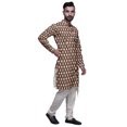 thumbnail image 2 of Atasi Kurta Pyjama de Fête pour Hommes, Col Mandarin, Ensemble Ethnique Imprimé Kurta, 2 of 3