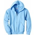 thumbnail image 2 of Hanes Comfortblend EcoSmart Kids` Full-Zip Hoodie Sweatshirt, M, Light Blue, 2 of 4