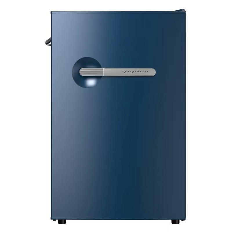Frigidaire 4.5 Cu. ft. Compact Retro Refrigerator with Built-in Side Bottle Opener, Mini Fridge with Chiller Compartment, Azure