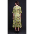 thumbnail image 3 of Bimba Robe Droite Asymétrique en Coton à Feuilles Jaunes et Renoncules Florales pour Femmes avec Poche, Robe d'Été de Fête Mi-Longue - Petit, 3 of 4
