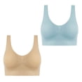 thumbnail image 1 of AherBiu 2pc Plus Size Sports Bras for Women Large Bust High Support Padded Bralettes Seamless Workout Underwear, 1 of 7