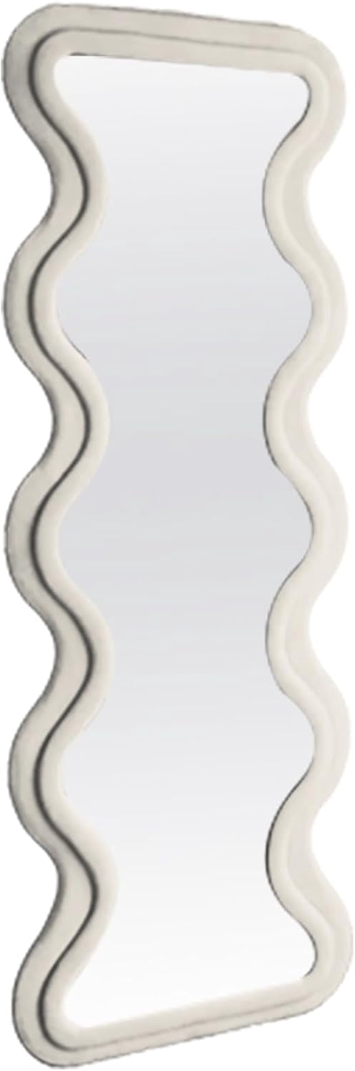 Kismet Velvet Mirror - Luxurious Décor, Elevate Your Reflections with Opulence (Ivory (Flat Top))