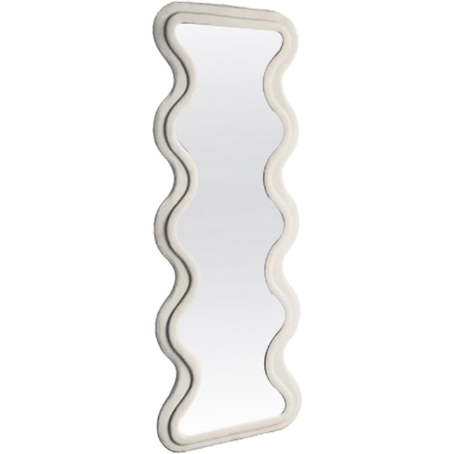 Kismet Velvet Mirror - Luxurious Décor, Elevate Your Reflections with Opulence (Ivory (Flat Top))