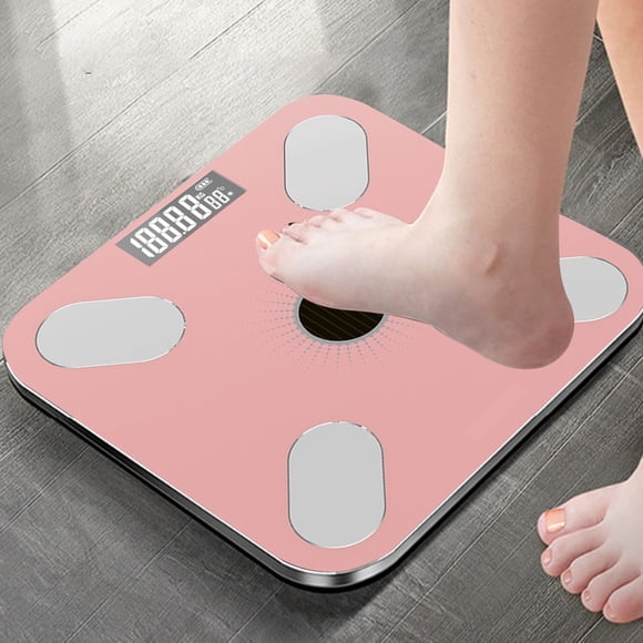 Qaailabf Solar Digital Bathroom Scale for Body Weight, Bluetooth Smart Body Composition Monitor with App, Large LED Display, No Battery Replacement - (Black, White, or Pink)