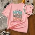 thumbnail image 2 of MEZZALL T-Shirts Multicolores Décontractés pour Enfants à Motif de Lettres Imprimé, Col Rond, Manches Courtes, Rose, 90, 2 of 6