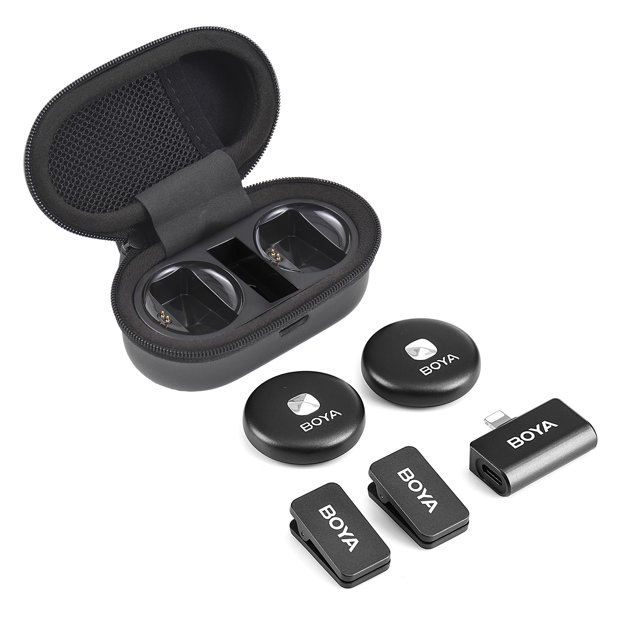 BOYA Omic-D-B Système de Microphone Sans Fil avec 1 Récepteur + 2