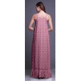 thumbnail image 4 of Bimba Rose Pâle2 Nuisette Artistique à Fleurs pour Femmes, Nuisette Imprimée à Bretelles Spaghetti, Robe Maxi de Nuit, Très Grand, 4 of 5