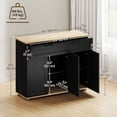 thumbnail image 2 of Buffet Moderne Noir avec Tiroir et Tablettes Ajustables - Rangement de Cuisine 40” pour Salle à Manger, Salon, Entrée, 2 of 7