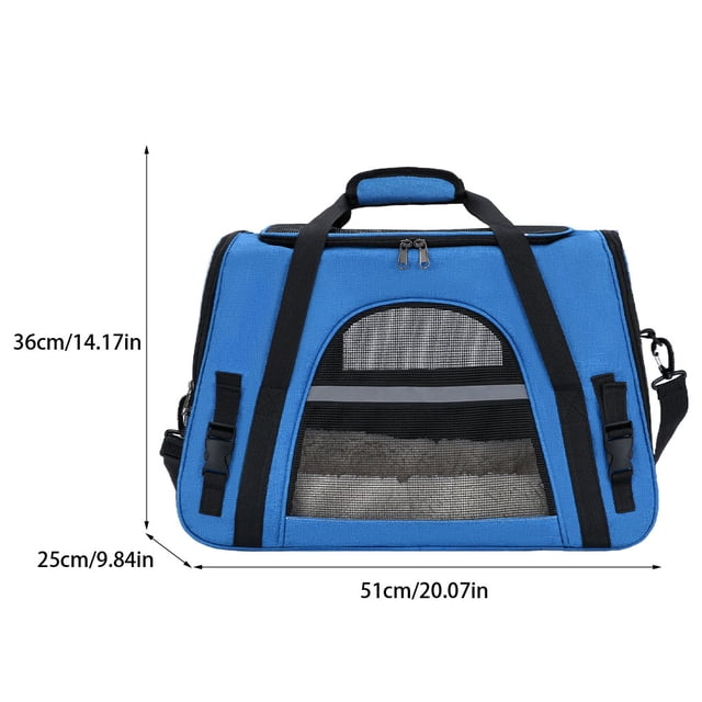 VONKY Spacious Cat Carrier Bag With Mesh Pockets For Easy Storage Making Pet Living More Comfortable. blue