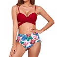 thumbnail image 1 of Bikini Swimsuit for Women Front Cross Lace Up Two Piece Bathing Suit  S-XL, 1 of 6