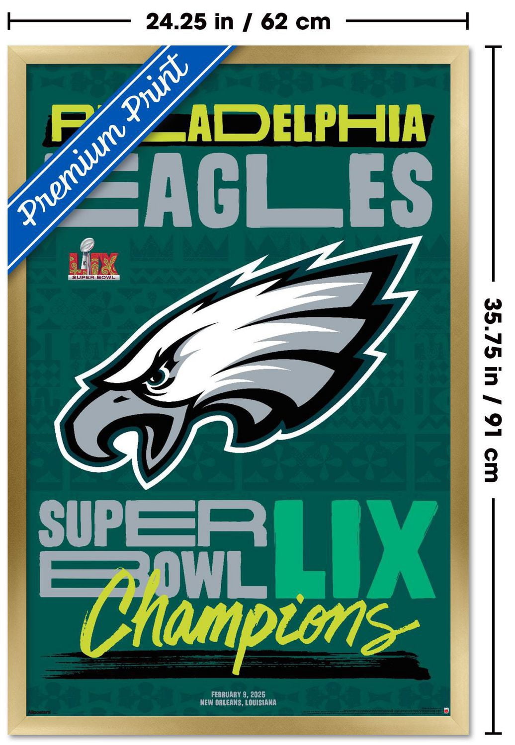 NFL Philadelphia Eagles - Super Bowl LIX Team Logo Wall Poster