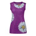 thumbnail image 3 of EGNMCR Camisoles pour Femmes Femmes Hauts d'Été T-Shirts Sans Manches à Imprimé Marguerites Blouse Graphique, 3 of 6