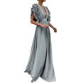 thumbnail image 1 of Ketyyh-chn99 Robes de Soirée pour Femmes Robe de Mariage Robe de Fête pour Femme Robe de Bal Décontractée Robe de Soirée Unie Élégante Robe Maxi Gris,m, 1 of 5