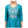 thumbnail image 3 of Biba Rangriti Ensemble de Tenue Ethnique Indienne pour Femmes (Kasheeda Révisé 22286), Sarcelle, Taille 38, 3 of 5