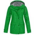 thumbnail image 1 of Kcodviy Womens Rain Jacket with Womens Winter Jackets Hood Lightweight Long Sleeve Woman Jackets Windbreaker Zip Up Drawstring Womens Windbreaker Jackets Raincoat with Pockets, 1 of 5