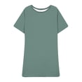 thumbnail image 4 of UPPADA Robe T-Shirt Décontractée d'Été pour Femme Grande Taille Sans Manches Évasée avec Poches Col Ras du Cou Plissée Robe Débardeur Coupe Ample Boho Plage Robes d'Été Vert, TTG, 4 of 5